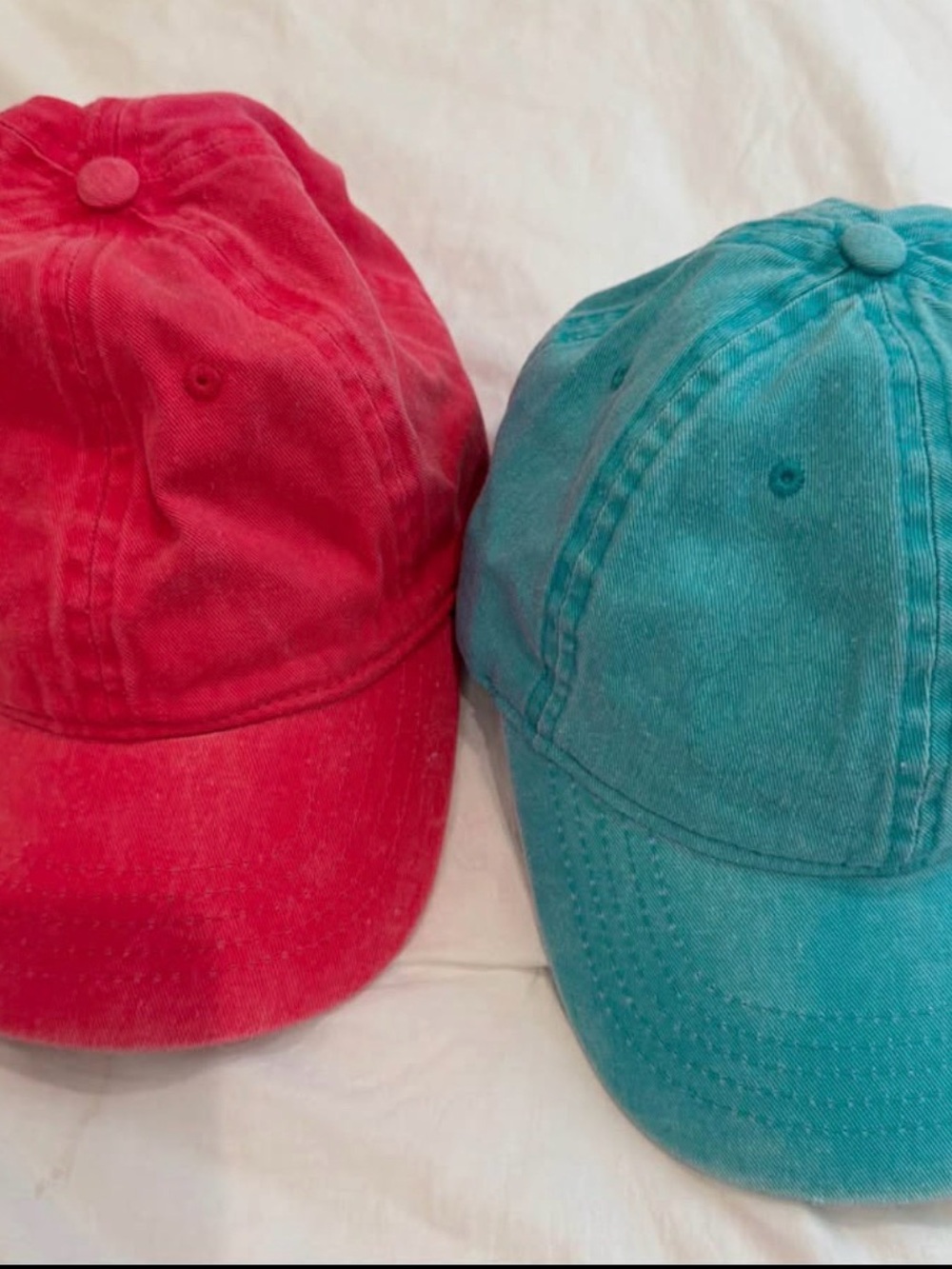 Cotton Baseball Cap - Pink and Teal